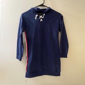 Tommy Hilfiger Girls Hoodie Dress‎ Size M (8/10) Blue Long Sleeve Casual